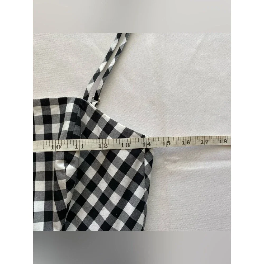 J. Crew Black/ White Gingham Tiered Poplin Coastal Maxi Farmhouse Dress Size 00